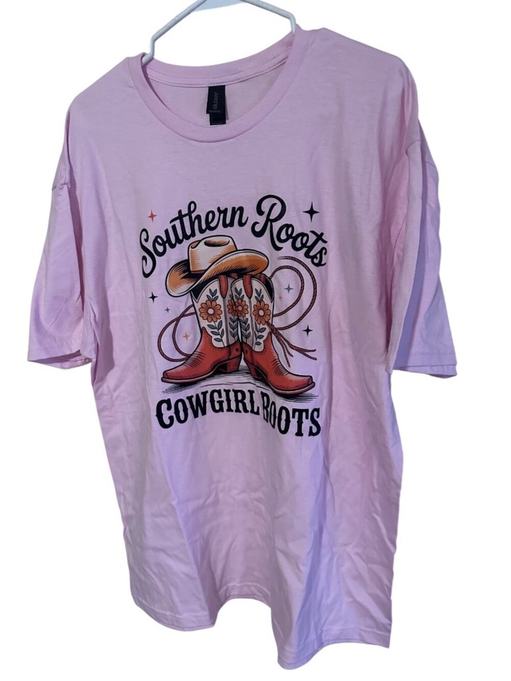 New graphic T-shirt Gildan Southern Roots Cowboy boots size XL